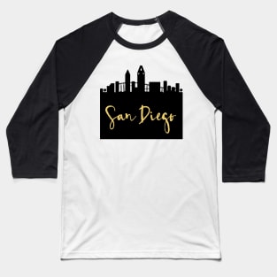 SAN DIEGO CALIFORNIA DESIGNER SILHOUETTE SKYLINE ART Baseball T-Shirt